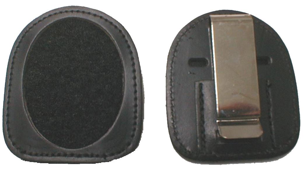Badge holder, rough velcro, with metal clip