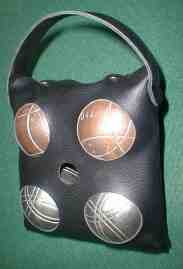 Bocce balls (4) case in genuine leather