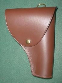Gun holster in brown vegetable leather