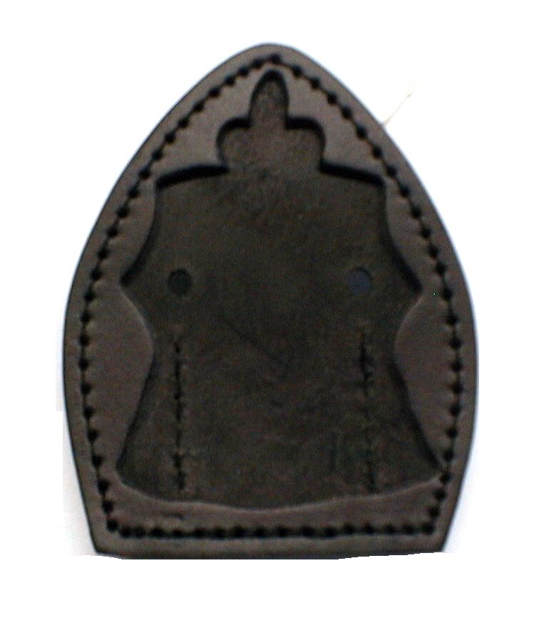 Porte-insigne en cuir avec attache metal au dos