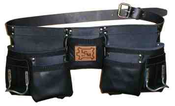 Tablier de charpentier cuir avec ceinture, 2 poches, 2 anneaux